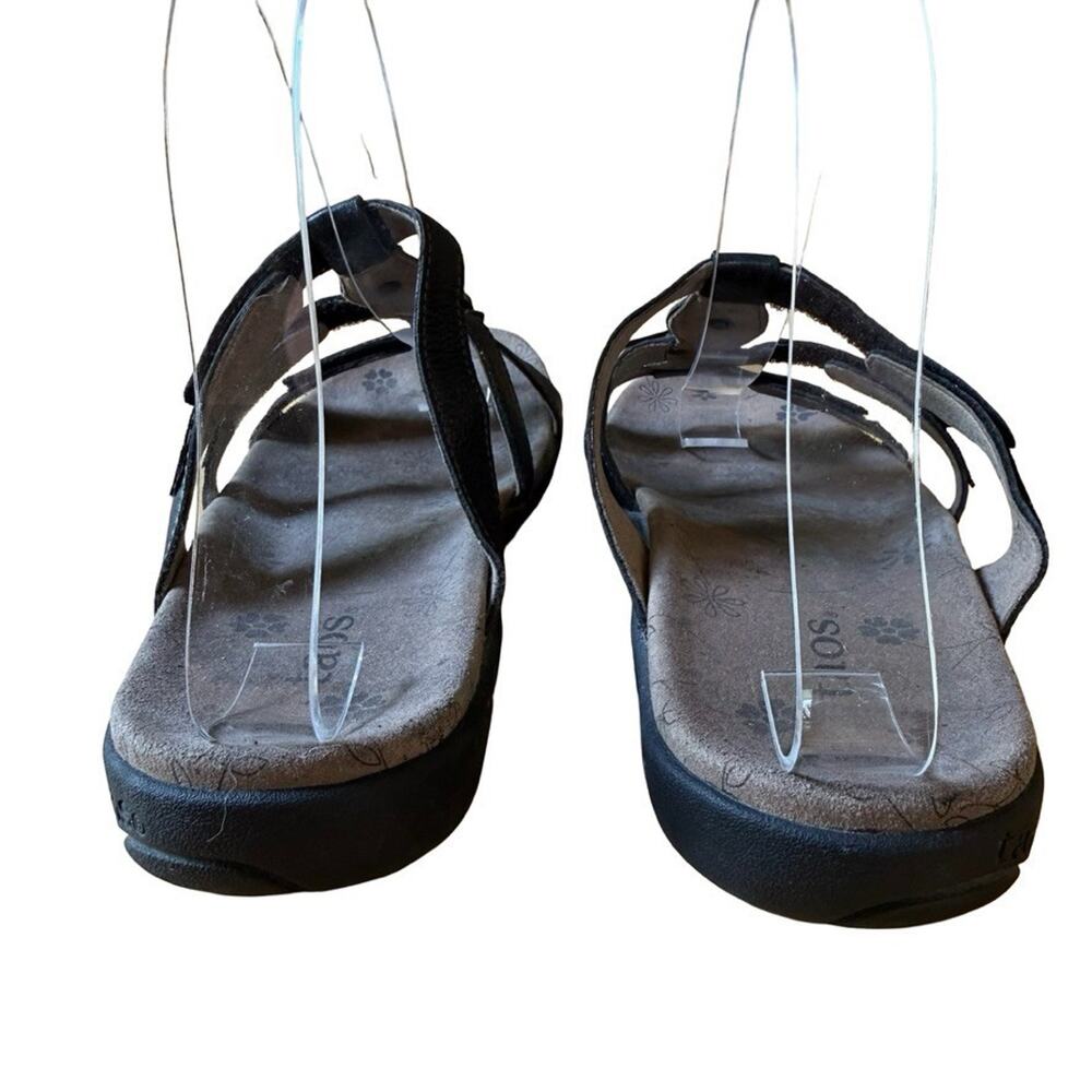 Taos Prize 4 Slide Sandals Slip On Slides Black Leather Comfort Shoes Summer 7 - Picture 7 of 16